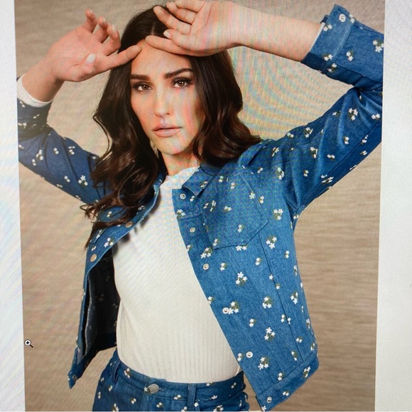 UDEL NY Embroidered Denim Jacket Size Small - Picture 1 of 8